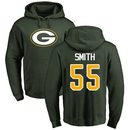 Men Green Bay Packers Green #55 Smith Za Darius Name And Number Logo Nike NFL Pullover Hoodie Sweatshirts->nfl t-shirts->Sports Accessory